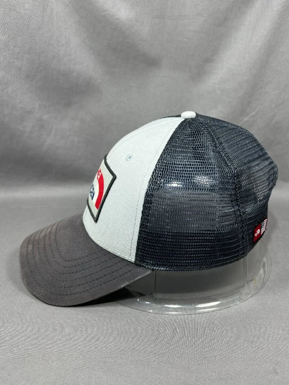 North Face Mudder Snapback Hat Cap Gray Hiking Outdoor Trucker Mesh Patch Mens - Picture 4 of 16